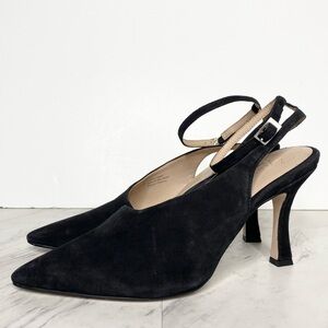 27 Edit Adelice Black Suede Pointy Toe Pump 8 1/2 M